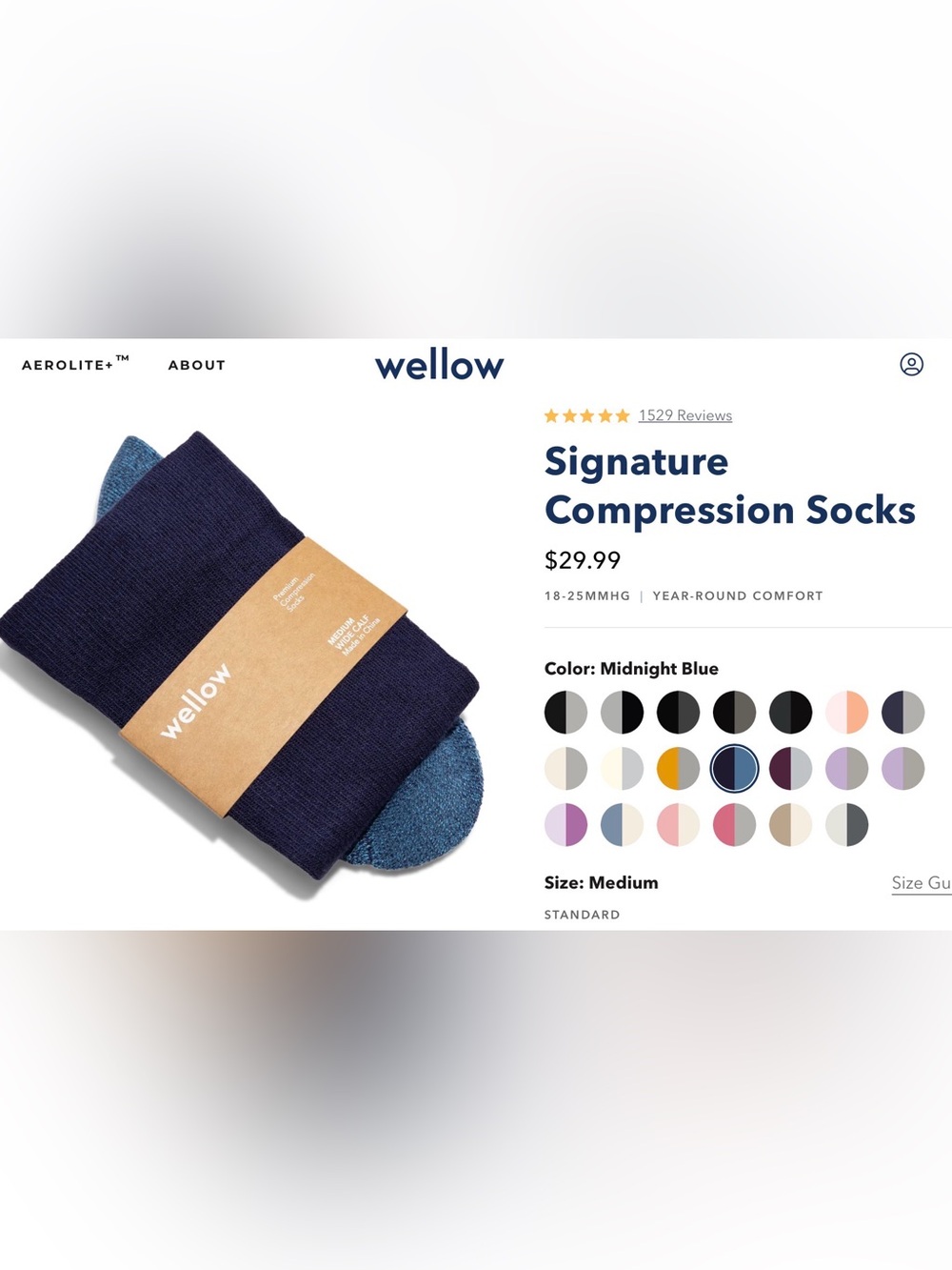 Wellow Signature Compression Socks - 18-25 mmhg - Picture 6 of 8